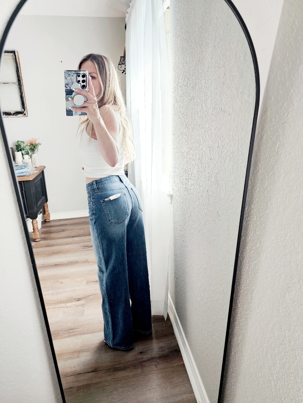RISEN High Rise Medium Wash Slouchy Baggy Jeans Wide Leg Relaxed Various NEW - Picture 13 of 17